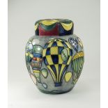 Moorcroft Modern and Large Lidded Ginger Jar ' Balloons ' Designer by Jeanne Mcdougall. c.2000.