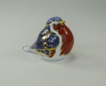 Royal Crown Derby Paperweight ' Robin ' Silver Stopper. Date 1997. Mint Condition.