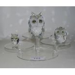 Swarovski Crystal Heavy and Large Owl Figure, Theme Group - Woodland Friends. Designer Max Schreck.