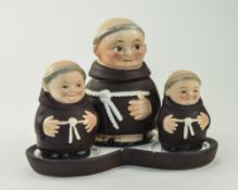 Goebel Four Piece Novelty Cruet Set In The Form Of Monks. Tallest 4 inches high.