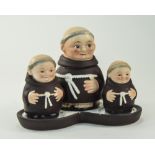 Goebel Four Piece Novelty Cruet Set In The Form Of Monks. Tallest 4 inches high.