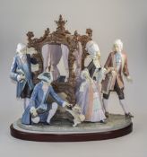 Lladro Very Fine Large and Impressive Group Figure ' Her Ladyship ' The Sedan Chair Group.