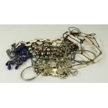 Box Of Misc Costume Jewellery, Comprising Chains, Beads,