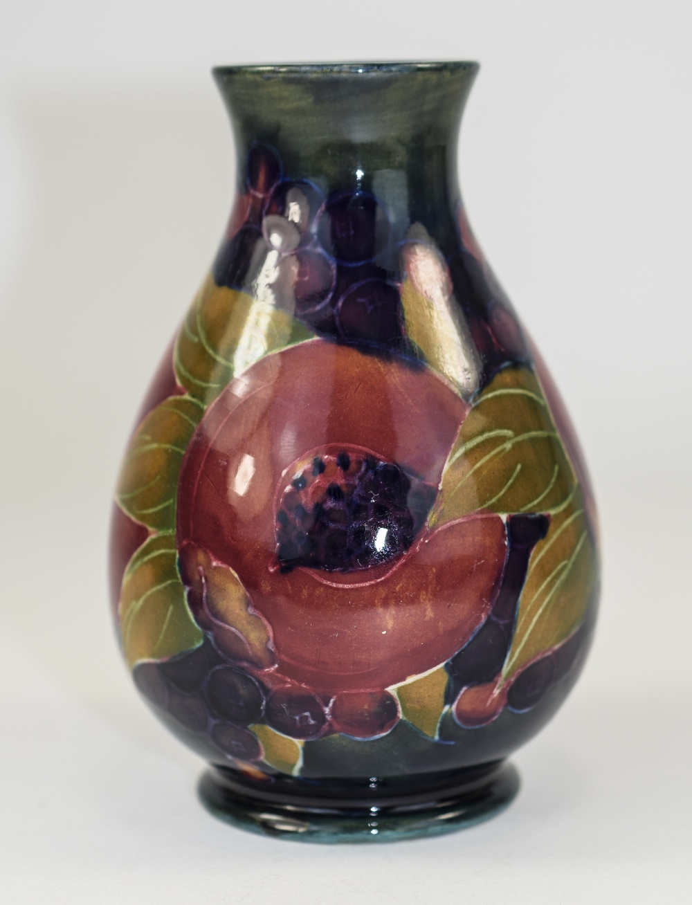 William Moorcroft Signed Globular Shaped Vase ' Ochre Pomegranate ' Design, Date 1914 - 1916. Signed