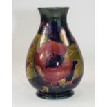 William Moorcroft Signed Globular Shaped Vase ' Ochre Pomegranate ' Design, Date 1914 - 1916. Signed