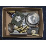 Mixed Lot Of Oddments Comprising 3 Glass Picture frames, Onyx Clock, Pewter Biscuit Barrel,