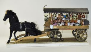 Scratch Built Travelling Tinkers Horse And Cart On Stand