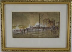 Geoffrey Mortimer Title ' Blackpool Promenade ' c.1850's Watercolour. Signed, Mounted and Framed