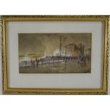 Geoffrey Mortimer Title ' Blackpool Promenade ' c.1850's Watercolour. Signed, Mounted and Framed