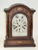 Philipp Haas & Sohne Mahogany Inlaid Mantel Clock,