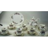 Royal Albert Bone China ( 37 ) Piece Tea Set ' Lavender Rose ' Pattern.
