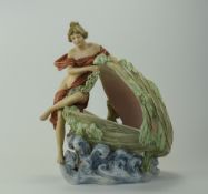 Royal Dux Art Nouveau Girl On A Shell Figure,