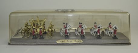 1977 Queens Silver Jubilee Royal State Coach In Perspex Case, Crescent Toy Company Ltd