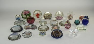 Collection Of 25 Glass Paperweights To Include Strathern, Millefiori, Foreign, Midton Crafts Ltd,
