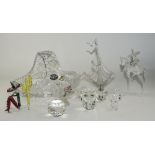 Collection Of Glassware Comprising Bohemia Lead Crystal Handled Bowl, Swarovski Owl,