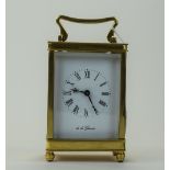 De La Grense English Brass Carriage Clock, with Visable to Escapement, Bevelled Glass Panels.