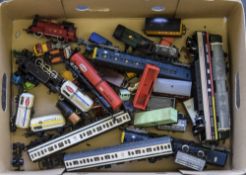 Box Containing A Small Quantity Of Loose Trains, Carriages, Cars Etc.