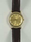 Gents Manual Wind Bulova Wristwatch Gilt Dial With Arabic And Baton Numerals,