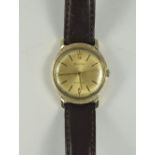 Gents Manual Wind Bulova Wristwatch Gilt Dial With Arabic And Baton Numerals,
