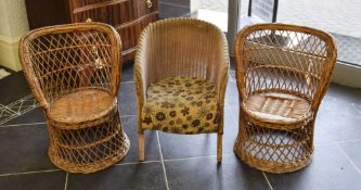 3 Wicker Childrens Chairs