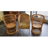 3 Wicker Childrens Chairs