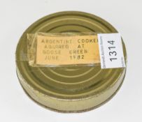 Argentine personal cooker from the 1982 Falklands War