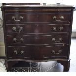 Early To Mid 20thC Chest Of Drawers, Serpentine Fronted