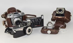 Collection Of 5 Cameras Comprising Coronet Victor With Leather Case, Bencini Comet S, EXA 11A With