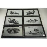 Motoring Interest, Collection Of 6 Small Advertising Mirrors, Depicting Steve Baker, Pat Hennen,