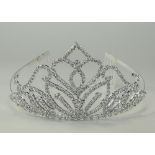 White Crystal Tiara, an openwork design, encrusted with brilliant, good quality crystals,