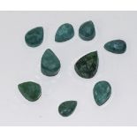 Selection of Sri Lankan Natural Cut Tear Drop Emeralds for Necklaces ect. 88 Carats in total.