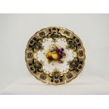 Royal Worcester Hand Painted Cabinet Plate ' Fallen Fruits ' Apples and Berries Still Life. Signed