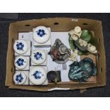 Box Of Miscellaneous Ceramics. Comprising Capodimonte Style Figure, Oriental Figures, Taunton