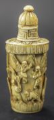 Chinese 19th Century Well Carved Bone / Ivory Scent Bottle. 3 Inches High.