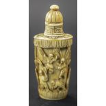 Chinese 19th Century Well Carved Bone / Ivory Scent Bottle. 3 Inches High.