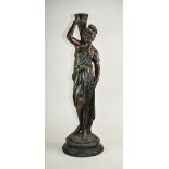 French Early 20th Century Large and Impressive Hand Painted Resin Figure of a Classical Roman