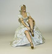 A Fine German - Porcelain Wallendorf Figure of a Ballerina. c.1950's. 8.75 Inches High.