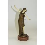 Art Deco - Fine Ivory and Bronze Figurine. c.1930.