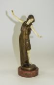 Art Deco - Fine Ivory and Bronze Figurine. c.1930.