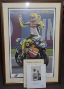 Valentino Rossi Interest Rossi Reigns Supreme, Ray Goldsbrough GMA Framed Lithograph,