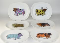 6 Beefeater Steak And Grill Set Plates