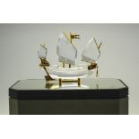 Swarovski Crystal Memories - Chinese Junk Ship with Stand, From The Journeys Collection,