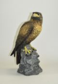 Border Fine Arts - Style Large and Impressive Bird Figure - Hawk / Falcon, Perched on a Craggy Rock.