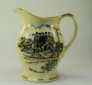 Crown Devon Fieldings Large Musical Jug, Plays Widecombe Fair. c.1920's. 8.