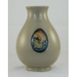 Moorcroft - Flamminian Ware Trial Vase, Dated 27.5.14 with Stylised Fish Roundel's on a Plain Lustre