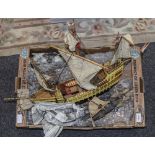 Model Galleon Ship Together With 2 Others AF