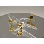 Swarovski Crystal ' Journeys ' Airplane. Features 18ct Gold Plated Metal Trim, Team Designed.