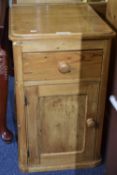 Early 20thC Adapted Pair Of Pine Bedside Cabinets Single Drawer Above Storage Unit With Single