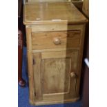 Early 20thC Adapted Pair Of Pine Bedside Cabinets Single Drawer Above Storage Unit With Single