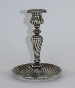 German 19th Century Fine Wilhelm Binder Silver Candle Stick Holder and Tray. Silver Marks for 800,